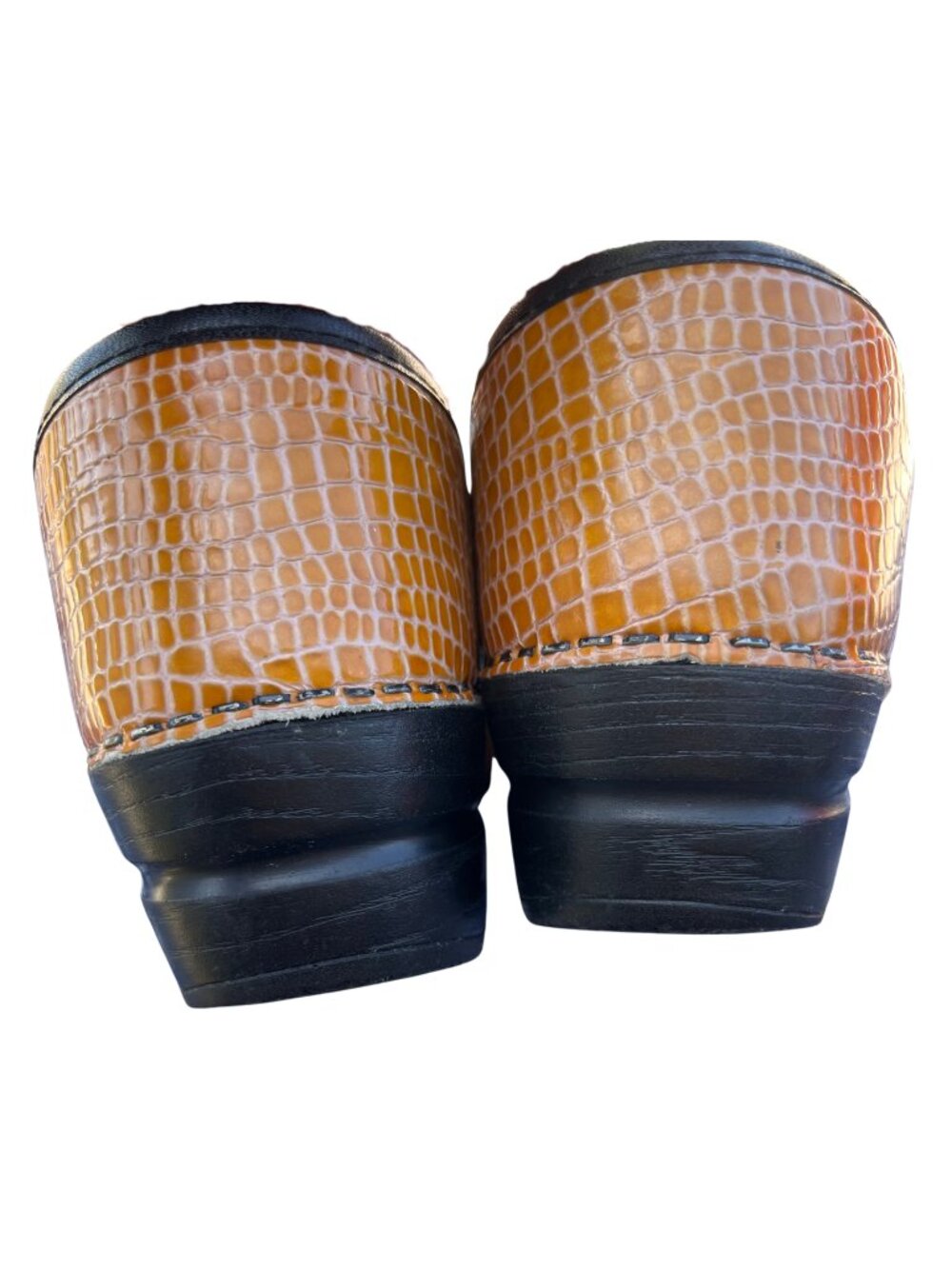 Sanita Professional Clogs Tan Croc Patent Leather Nursing EU41 US10 - Picture 10 of 12